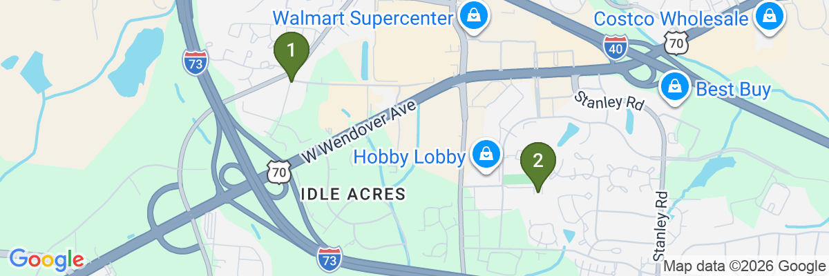 Map showing facility locations
