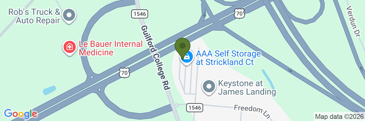 Map showing facility locations
