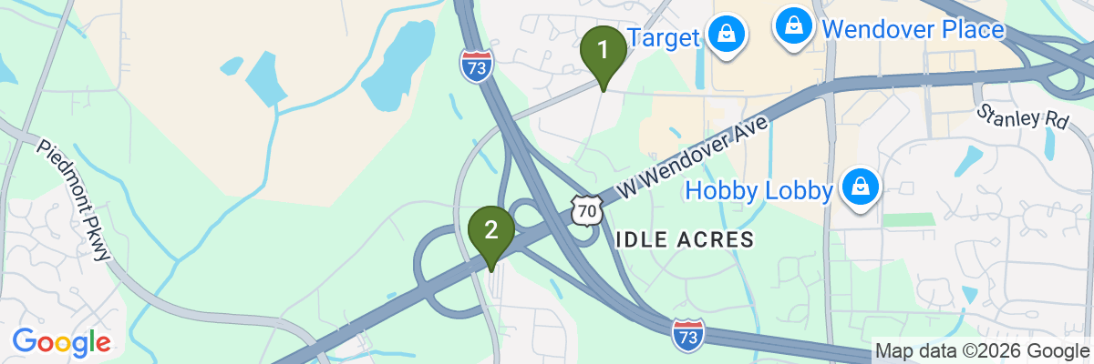 Map showing facility locations