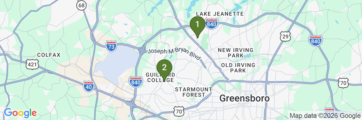 Map showing facility locations