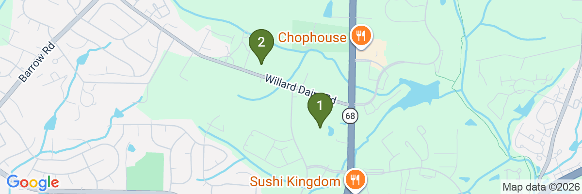 Map showing facility locations