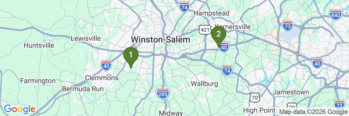 Map showing facility locations