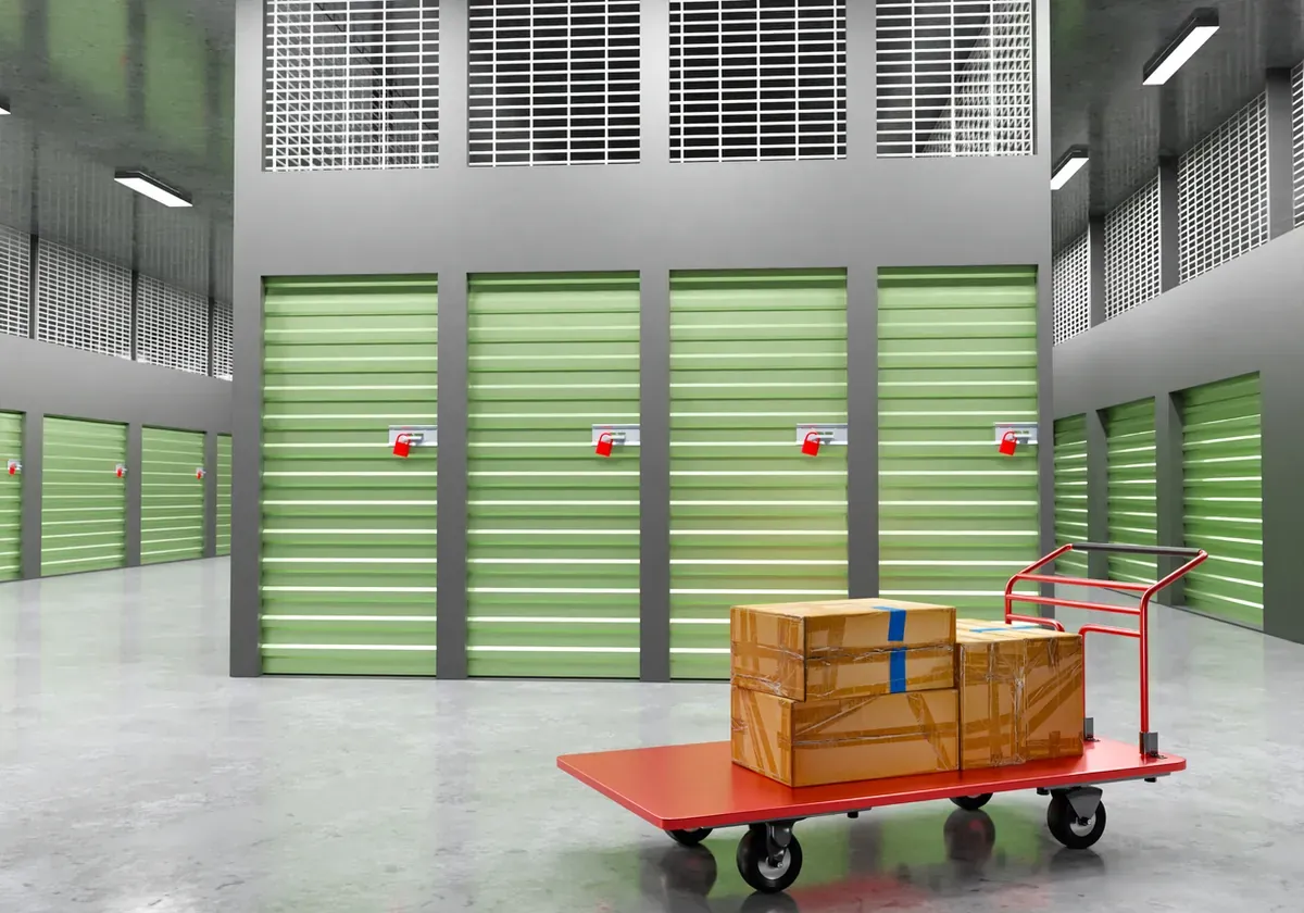 stock image of storage units